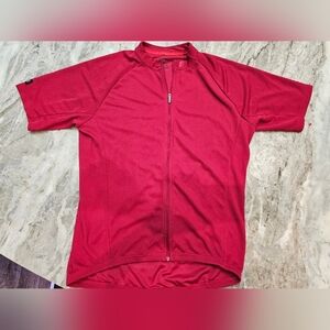Bontrager Solstice Red Cycling Jersey Men's M Semi-Fitted 3-Pocket 100% Polyeste